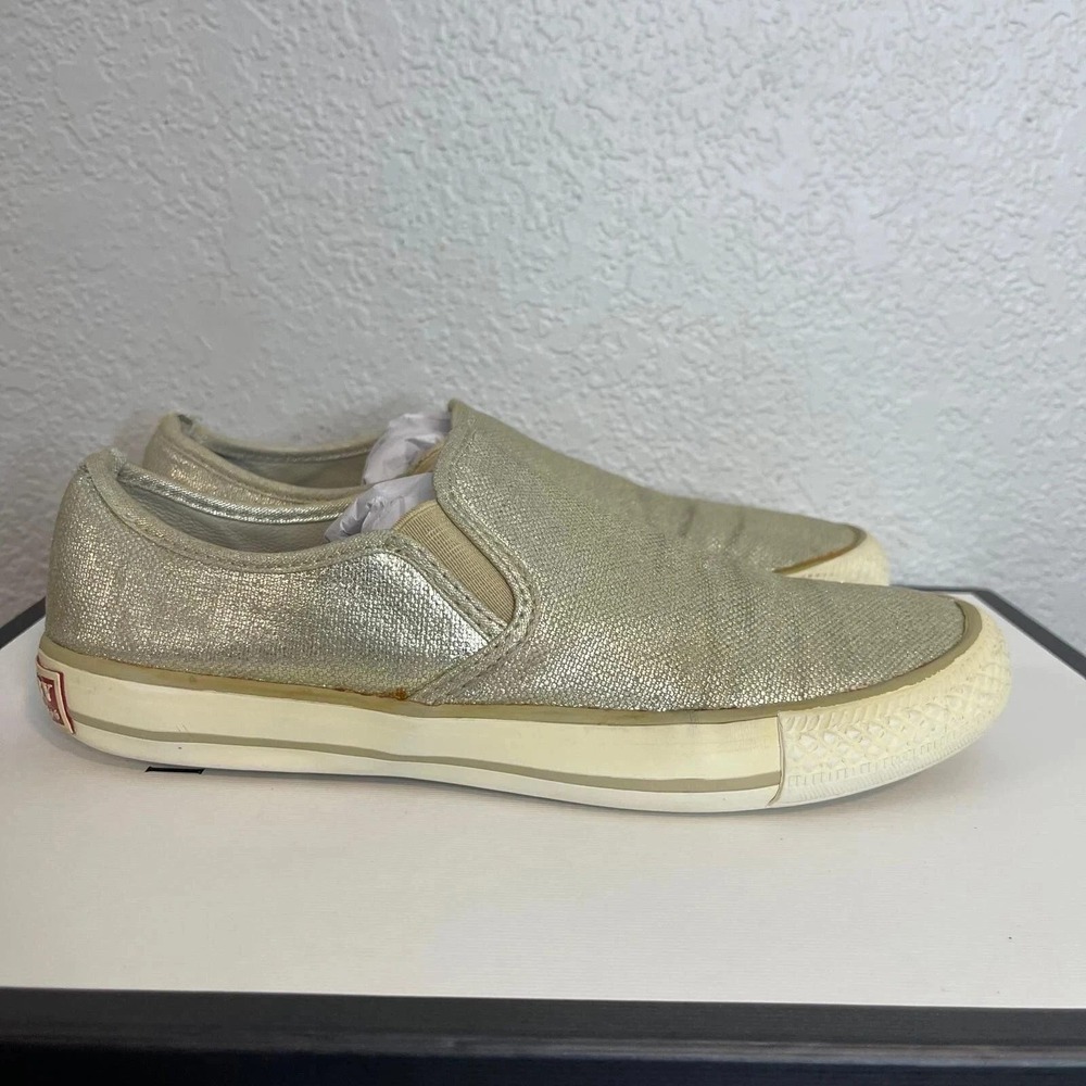 Burberry Cndonqingus Metallic Light Gold Speckle Slip On Shoes Womens 38 EU/8 US